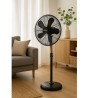 60W Pedestal Fan with Adjustable Wooden Stand and 5...