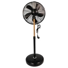 60W Pedestal Fan with Adjustable Wooden Stand and 5...