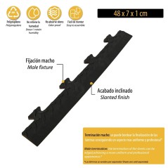 Pack de 5 Bordes Masculinos Enclavables PVC 48x7x1cm Antideslizantes Negras