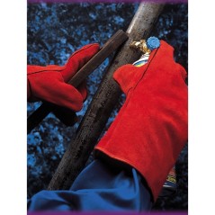 Hittebestendige leren handschoen maat 10, binnenvoering, manchet