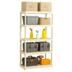 Scaffale di Stoccaggio 5 Ripiani Polipropilene Beige 150 kg ART PLAST