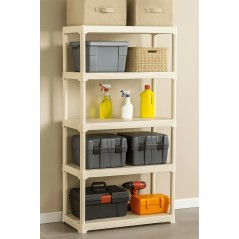 5-stufiges Aufbewahrungsregal Polypropylen Beige 150 kg ART PLAST