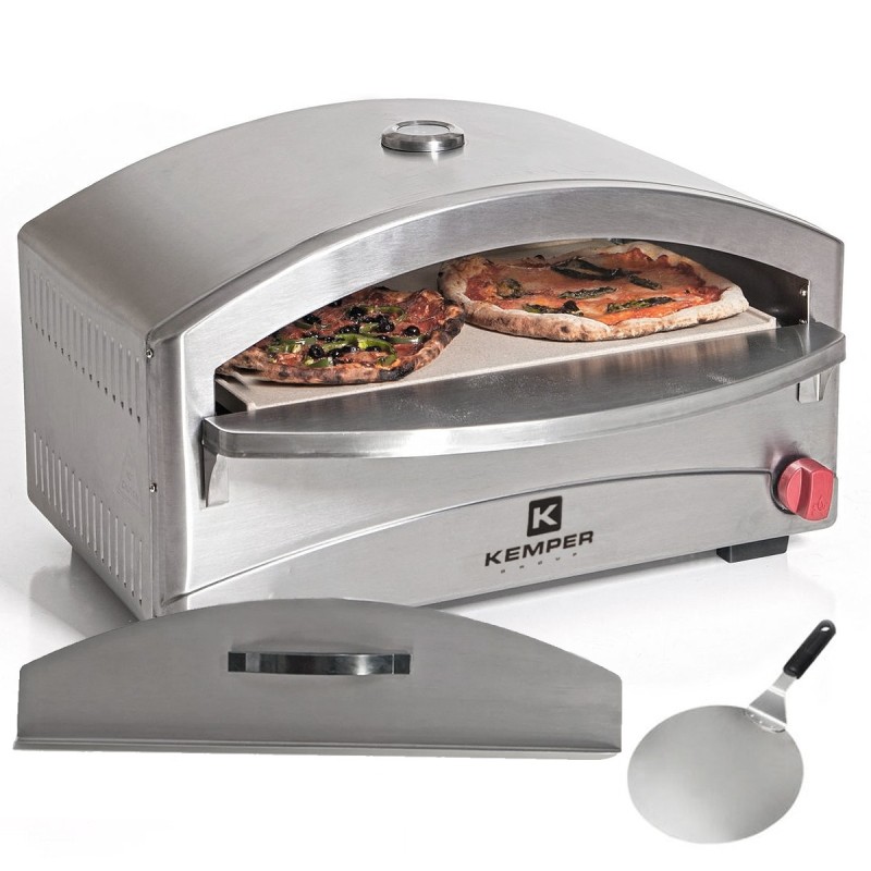 Horno de pizza a gas 4800W cocción piedra refractaria 400°C