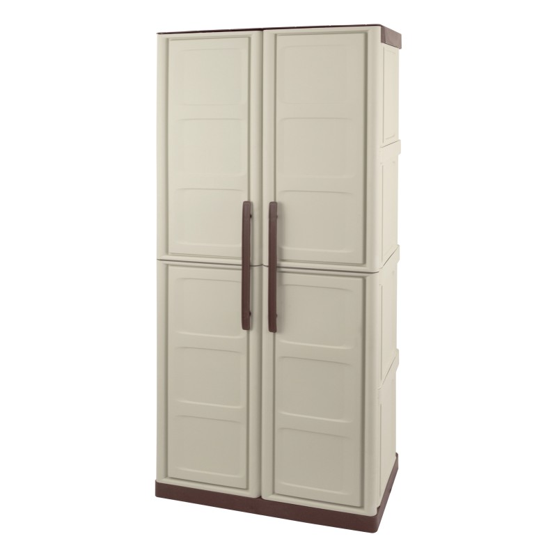 High Storage Cabinet 2 Doors 3 Shelves 30kg Polypropylene