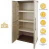 High Storage Cabinet 2 Doors 3 Shelves 30kg Polypropylene