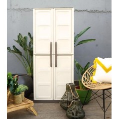 High Storage Cabinet 2 Doors 3 Shelves 30kg Polypropylene