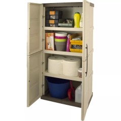 High Storage Cabinet 2 Doors 3 Shelves 30kg Polypropylene