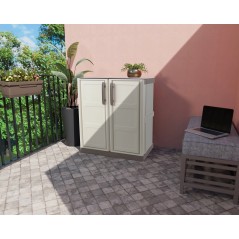 Armoire de Rangement Basse 2 Portes Polypropylène Recyclé