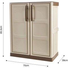 Armoire de Rangement Basse 2 Portes Polypropylène Recyclé