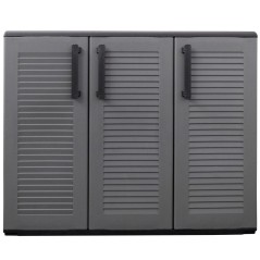 Low Storage Cabinet 3 Doors, Adjustable Shelf, Polypropylene