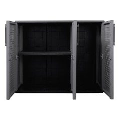 Armoire de Rangement Basse 3 Portes, Étagère Réglable, Polypropylène Recyclé, Charge 20 kg ART PLAST