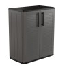 Gray Storage Cabinet 2 Doors Recycled Polypropylene Resistant