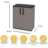 Gray Storage Cabinet 2 Doors Recycled Polypropylene Resistant