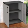 Gray Storage Cabinet 2 Doors Recycled Polypropylene Resistant