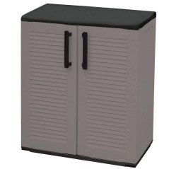 Armoire de Rangement Grise 2 Portes Polypropylène Recyclé Résistant