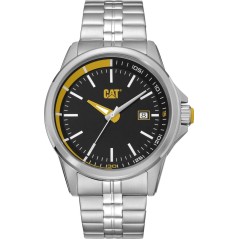 Herrenuhr Ø43mm Edelstahl Schwarzes Zifferblatt Wasserdicht 100M CAT