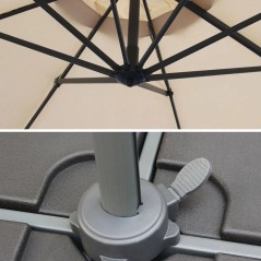 Tuinparasol Ø300 cm Draaibaar 360° Polyester Doek Luchtig