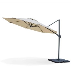 Parasol Descentrado Ø350 cm Rotación 360° Tela Poliéster 250 g/m²