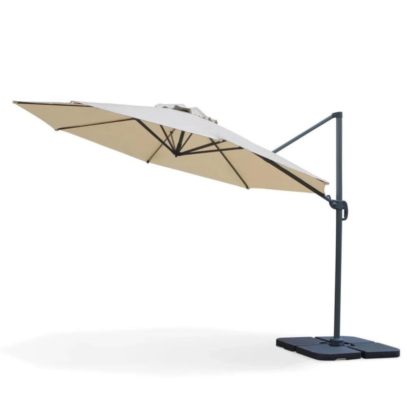 Vrijhangende Parasol Ø350 cm 360° Draaibaar Polyesterdoek 250 g/m²