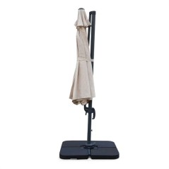 Guarda-sol Lateral Ø350 cm Rotação 360° Tecido Poliéster 250 g/m²