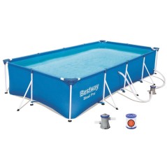 Piscina retangular elevada 400x211x81 cm Bomba Filtragem