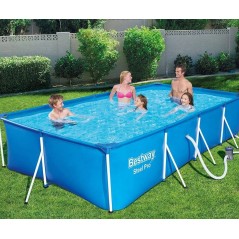 Piscina fuera de suelo rectangular 400x211x81 cm Bomba de Filtración