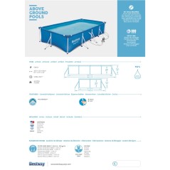 Rechthoekig bovengronds zwembad 400x211x81 cm Pomp Filtratie