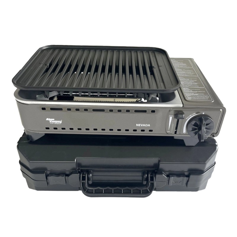Barbecue Gaz Portable 1780W Allumage Piézo Grille Anti-Fumée ALPEN