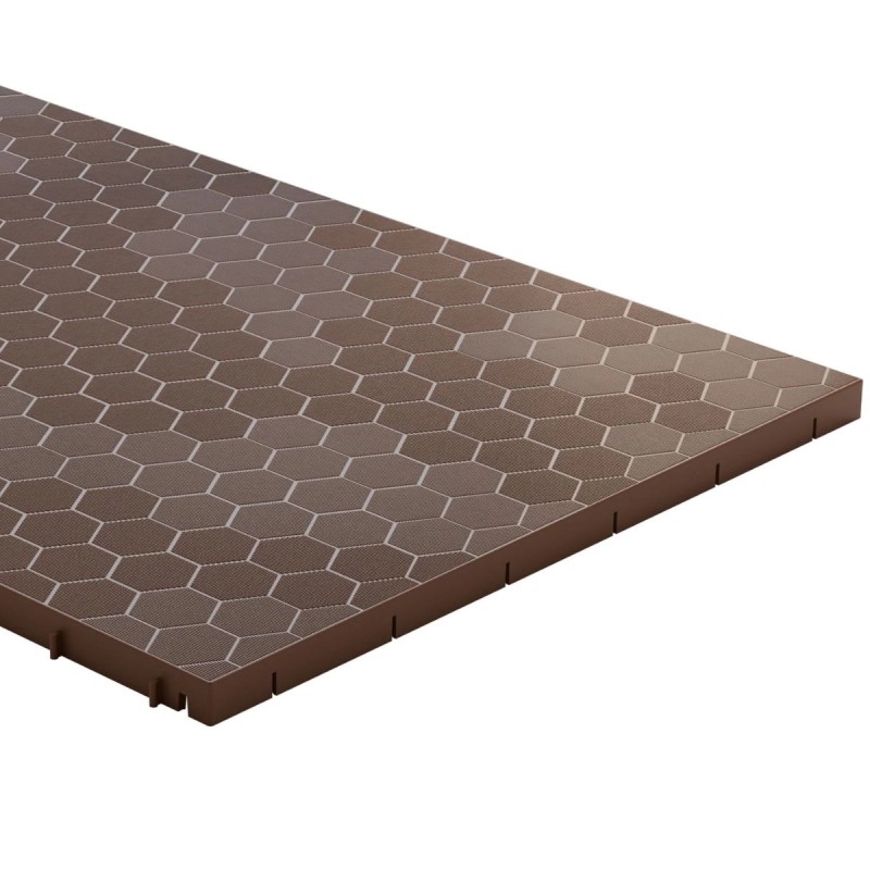 Dalle Clipsable Marron 116x76x3cm Résistante Intempéries