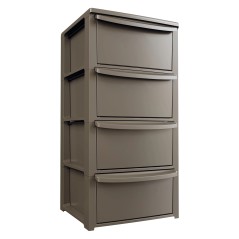 Opbergkast 4 Lades Bruin Polypropyleen 39x38,5x80,5 cm