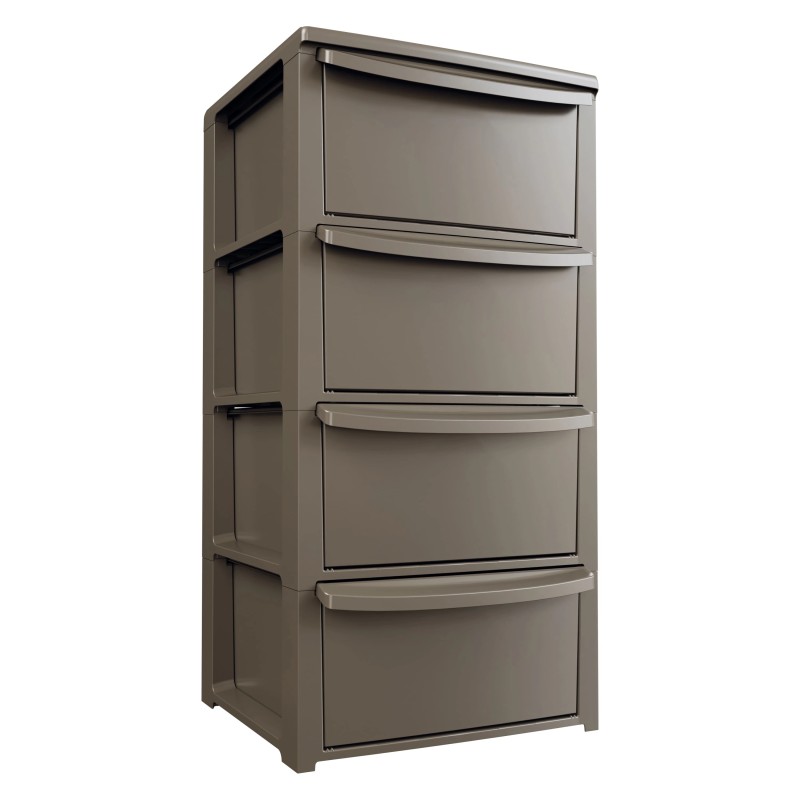 Kommode mit 4 Schubladen Braun Polypropylen 39x38,5x80,5 cm