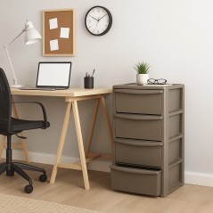 Kommode mit 4 Schubladen Braun Polypropylen 39x38,5x80,5 cm