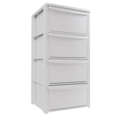 Cassettiera di Stoccaggio 4 Cassetti Polipropilene Resistente 39x38.5x80.5