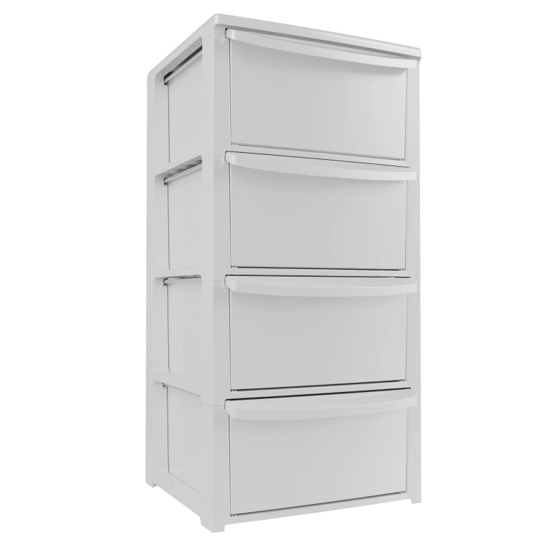 Cassettiera di Stoccaggio 4 Cassetti Polipropilene Resistente 39x38.5x80.5