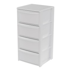 Commode de Rangement 4 Tiroirs Polypropylène Résistant 39x38.5x80.5