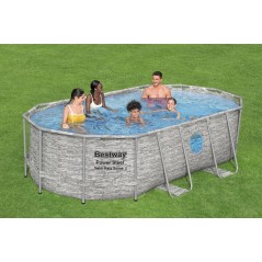 Power Steel Aufstellpool 4,27x2,50x1m Antikorrosionsstahl Liner