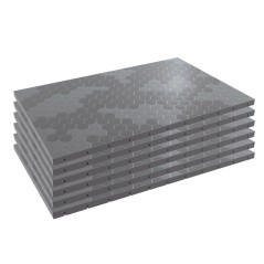 Gray Interlocking Floor Tiles 116x76x3 cm Durable Polypropylene