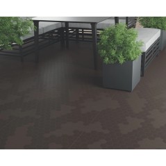 Brown Taupe Click-Fit Floor Tiles 116x76x3cm Polypropylene