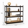 Estantería de Almacenamiento de Metal Negro 4 Estantes 160x60xH180cm Carga