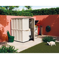 Garden Shed 151x146x200 cm Recycled Polypropylene Ventilated Beige ART
