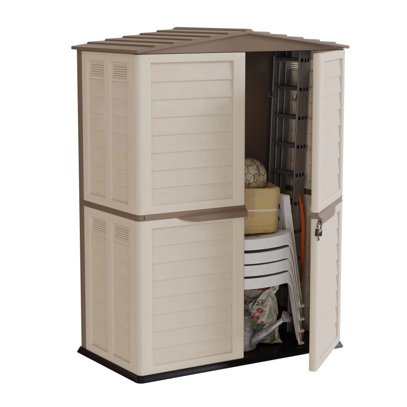 Armario de almacenamiento exterior 2 puertas polipropileno beige ART PLAST