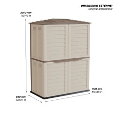 Outdoor Storage Cabinet 2 Doors Polypropylene Beige ART PLAST