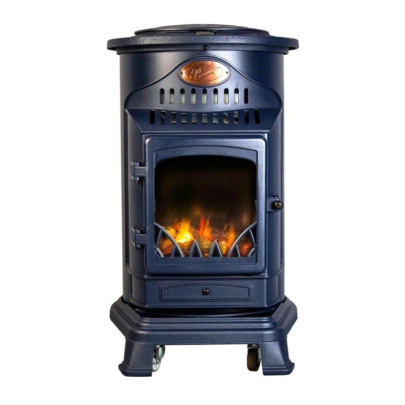 Real Cast Iron Gas Stove 3400W Midnight Blue 93h Autonomy