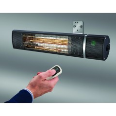 Chauffage Électrique Infrarouge 2000W Télécommande IP65 Aluminium