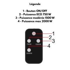 Elektrische Infrarotheizung 2000W Fernbedienung IP65 Aluminium