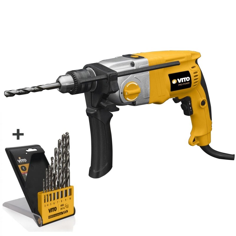 Perceuse à percussion 1050W 4800 tr/min Mandrin 13mm VITO PRO-POWER