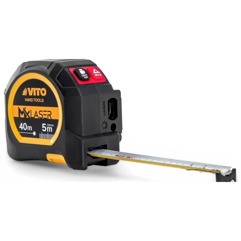Ruban métrique laser 5m-40m IP54 affichage rétroéclairé USB-C VITO