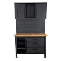 VITO Workshop Workbench with 36mm Wooden Top, 500kg Load, 3 Drawers