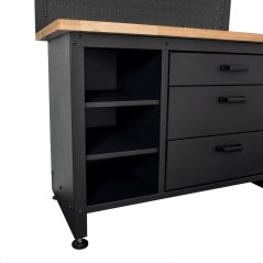 Banco da Lavoro VITO con Piano in Legno 36mm Portata 500kg, 3 Cassetti