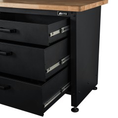 Werkbank VITO met Houten Blad 36mm, Draagvermogen 500kg, 3 Laden